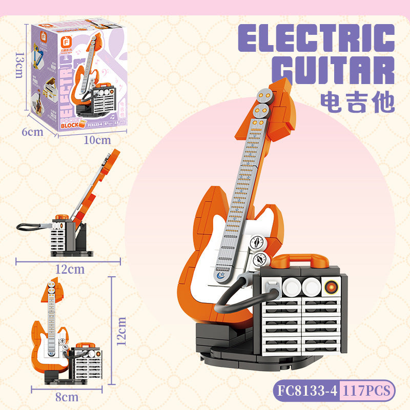 Jookids DIY Electric Guitar Building Blocks Set β 117 Pcs Creative Musical Instrument Model with Amplifier