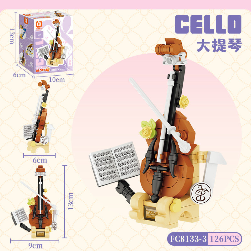 Jookids DIY Cello Musical Instrument Building Blocks Set β 126 Pcs Creative Construction Toy for Kids