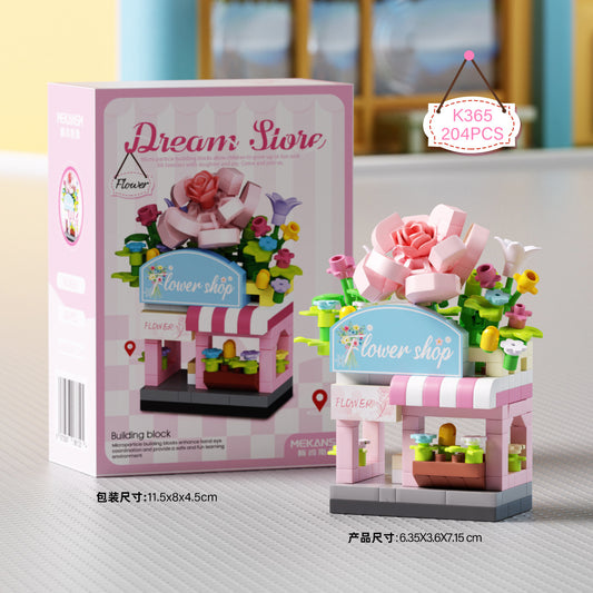 Jookids Flower Shop Building Blocks – 204 PCS Mini Flower Store Set for Kids