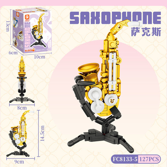 Jookids DIY Saxophone Building Blocks Set – 127 Pcs Creative Musical Instrument Model for Kids