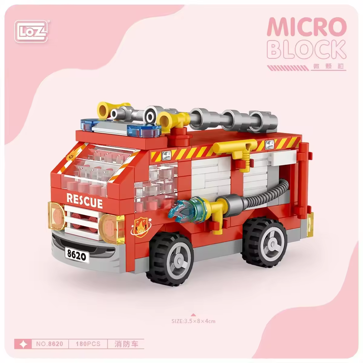 Jookids LOZ Fire Rescue Truck Micro Building Blocks Set | 180 Pieces | Mini Fire Engine STEM Construction Toy for Kids Ages 6+