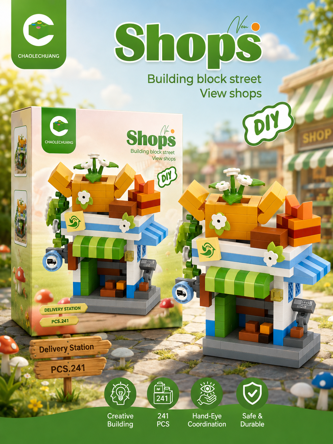 Jookids DIY Delivery Station Building Blocks ā 241 Pcs Creative Construction Set for Kids