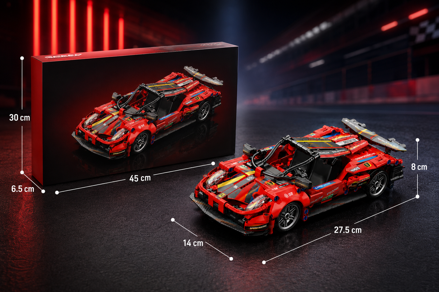 Jookids Pull-Back Building Block Racing Supercar – 513 Pieces DIY Sports Car Construction Set | 1:18 Scale Model | Ages 6+