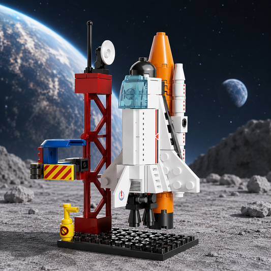 Jookids Space Shuttle Launch Pad Building Blocks Set – 107 Pieces Space Rocket Construction Toy for Kids Ages 6+