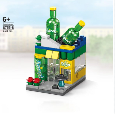 Sprite Shop Building Block Set - 108 Pieces Mini Lemon-Lime Soda Shop Construction Toy