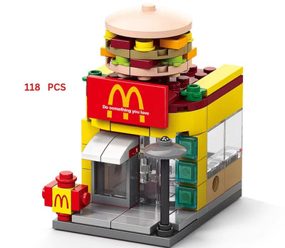 Mini Burger Shop Building Block Set – 118 Pieces Creative Fast Food Toy