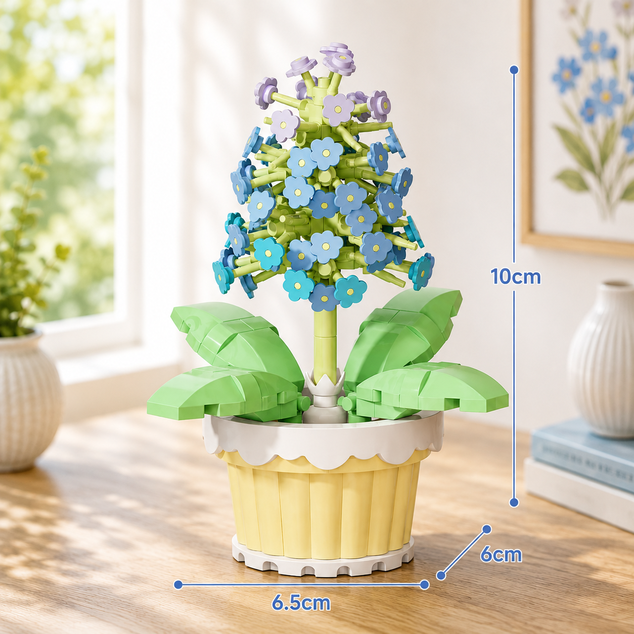 Jookids Forget-Me-Not Building Blocks Flower Pot – 202 Pieces | DIY Decorative Brick Plant | Mini Display Set | Ages 6+