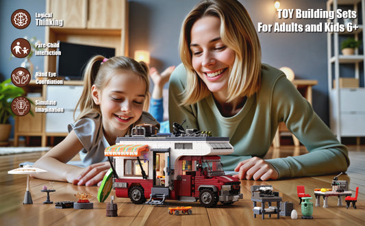 Jookids Luxury Camper Van Building Blocks Set – 924 PCS Adventure Motorhome Construction Kit for Kids 6+ & Adults