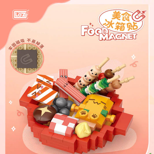 Jookids LOZ Food Magnet Micro Block Building Toy – Creative Fridge Magnet Mini Blocks, Cute Food-Themed Building Set, DIY Decorative Magnet for Kids & Collectors