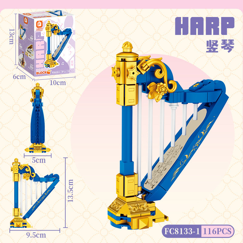 Jookids 116 Pcs Harp Musical Instrument Building Blocks Set for Kids | Creative Music-Themed Construction Toy