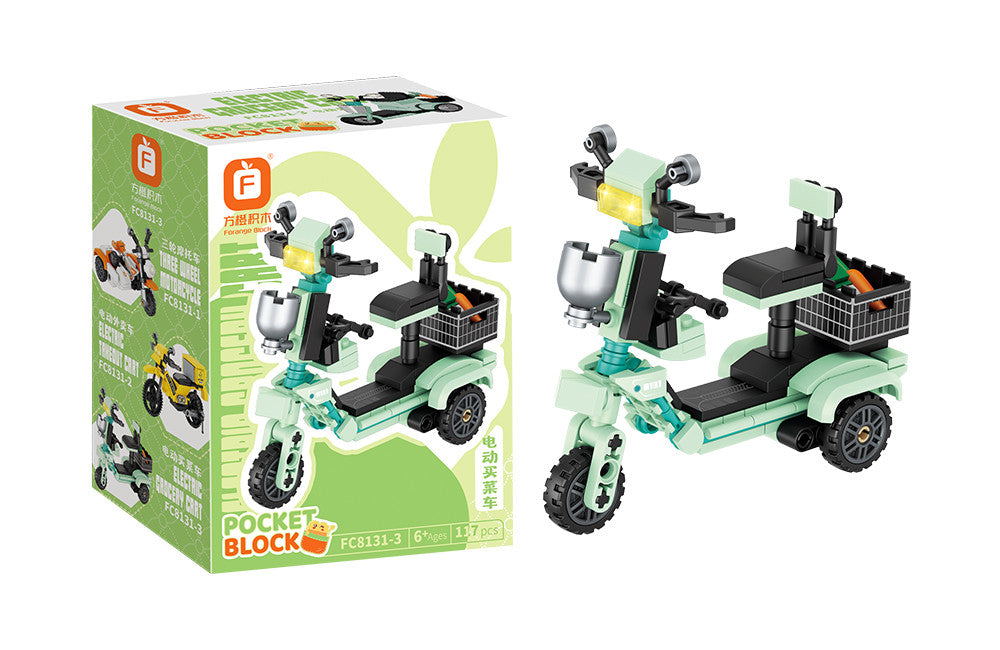 Jookids Pocket Block Mini Vehicle Building Blocks Collection | 8-in-1 STEM Toy Set