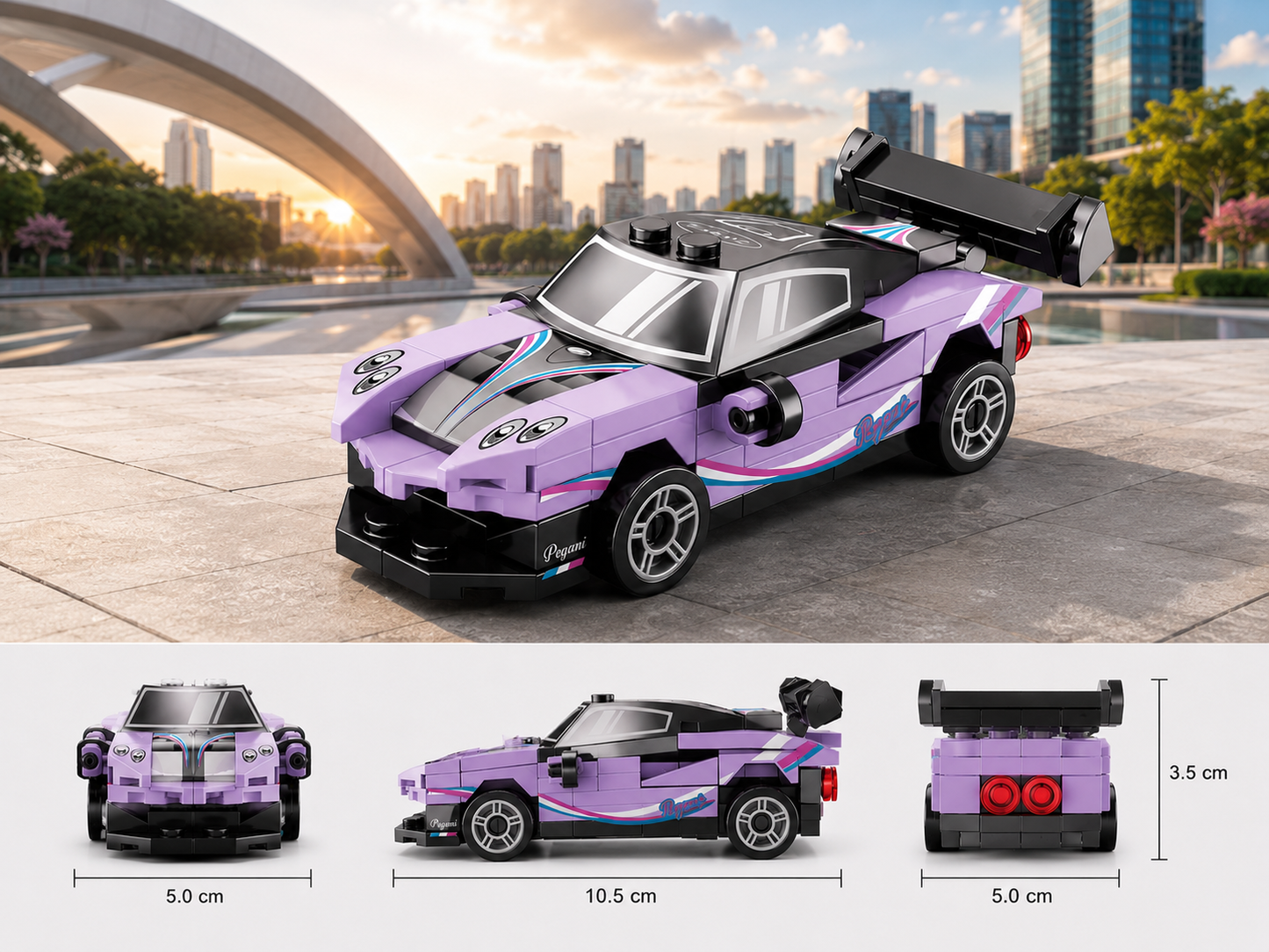 Jookids Speed Pull-Back Building Block Sports Car – 70 Pieces DIY Racing Toy with Pull Back Action | 10.5 cm Model | Ages 6+