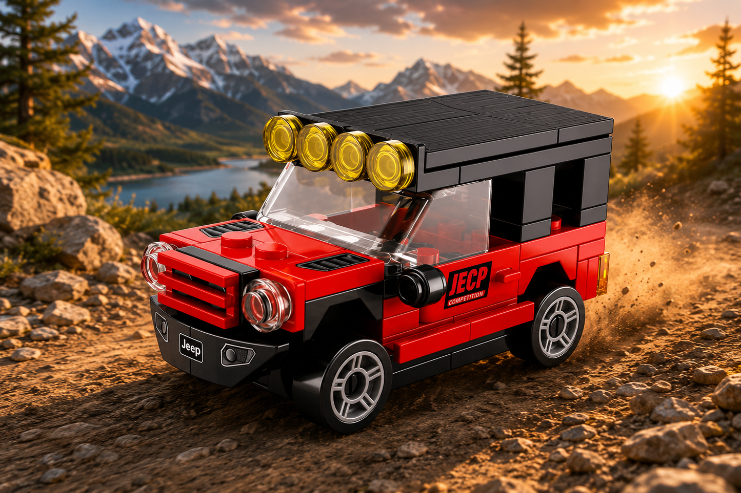 Jookids Pull-Back Building Block Off-Road SUV – 76 Pieces DIY Construction Toy Vehicle | 8.5 cm Model | Ages 6+