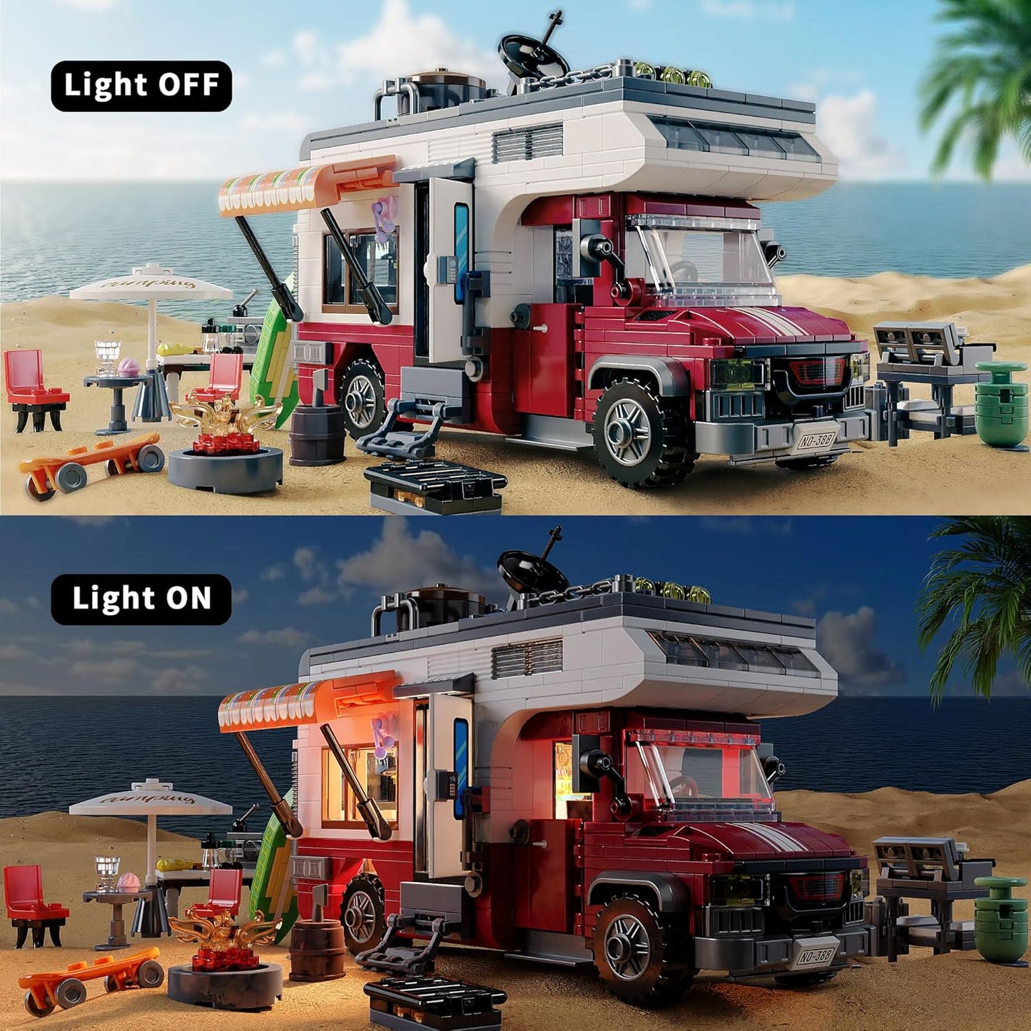 Jookids Luxury Camper Van Building Blocks Set – 924 PCS Adventure Motorhome Construction Kit for Kids 6+ & Adults