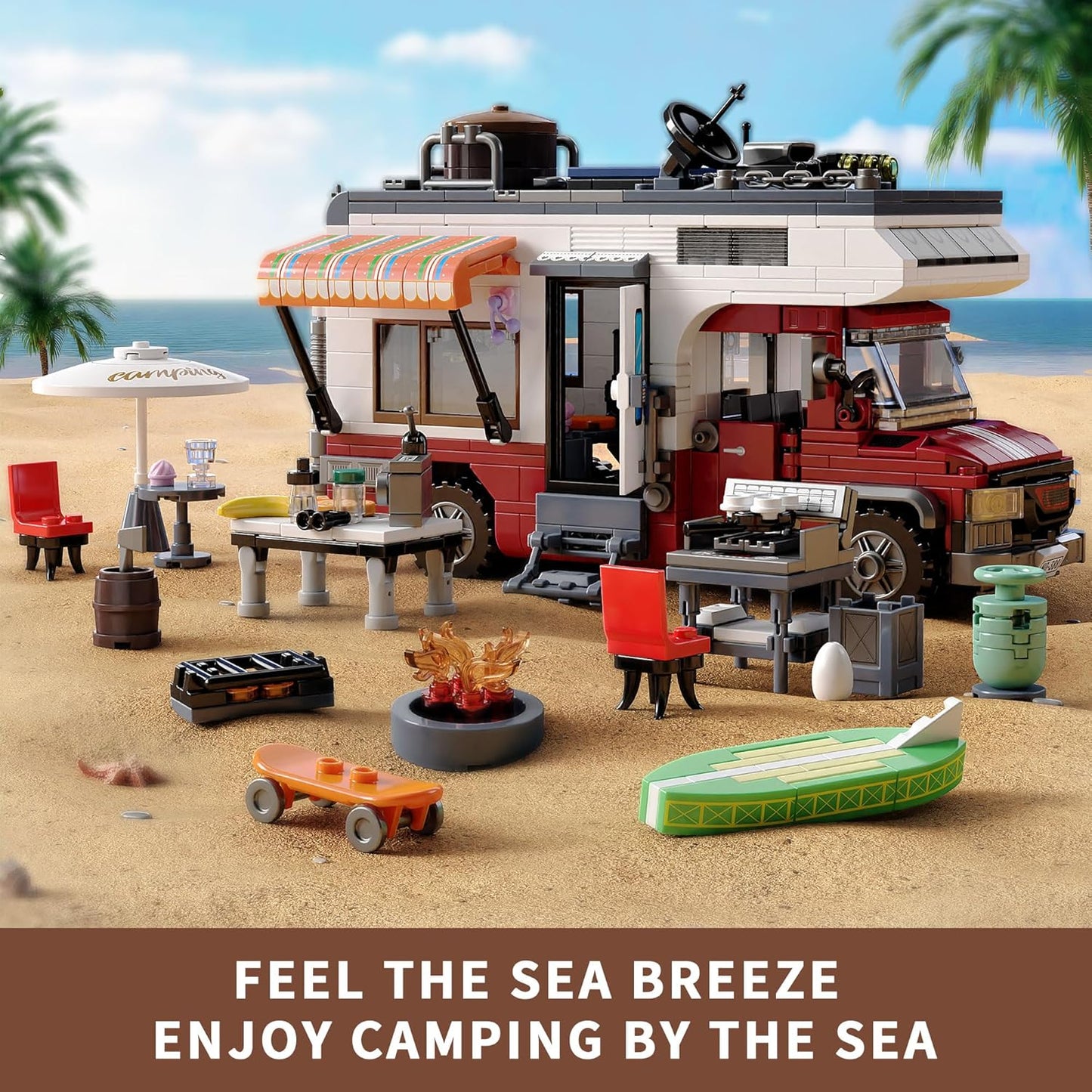 Jookids Luxury Camper Van Building Blocks Set – 924 PCS Adventure Motorhome Construction Kit for Kids 6+ & Adults