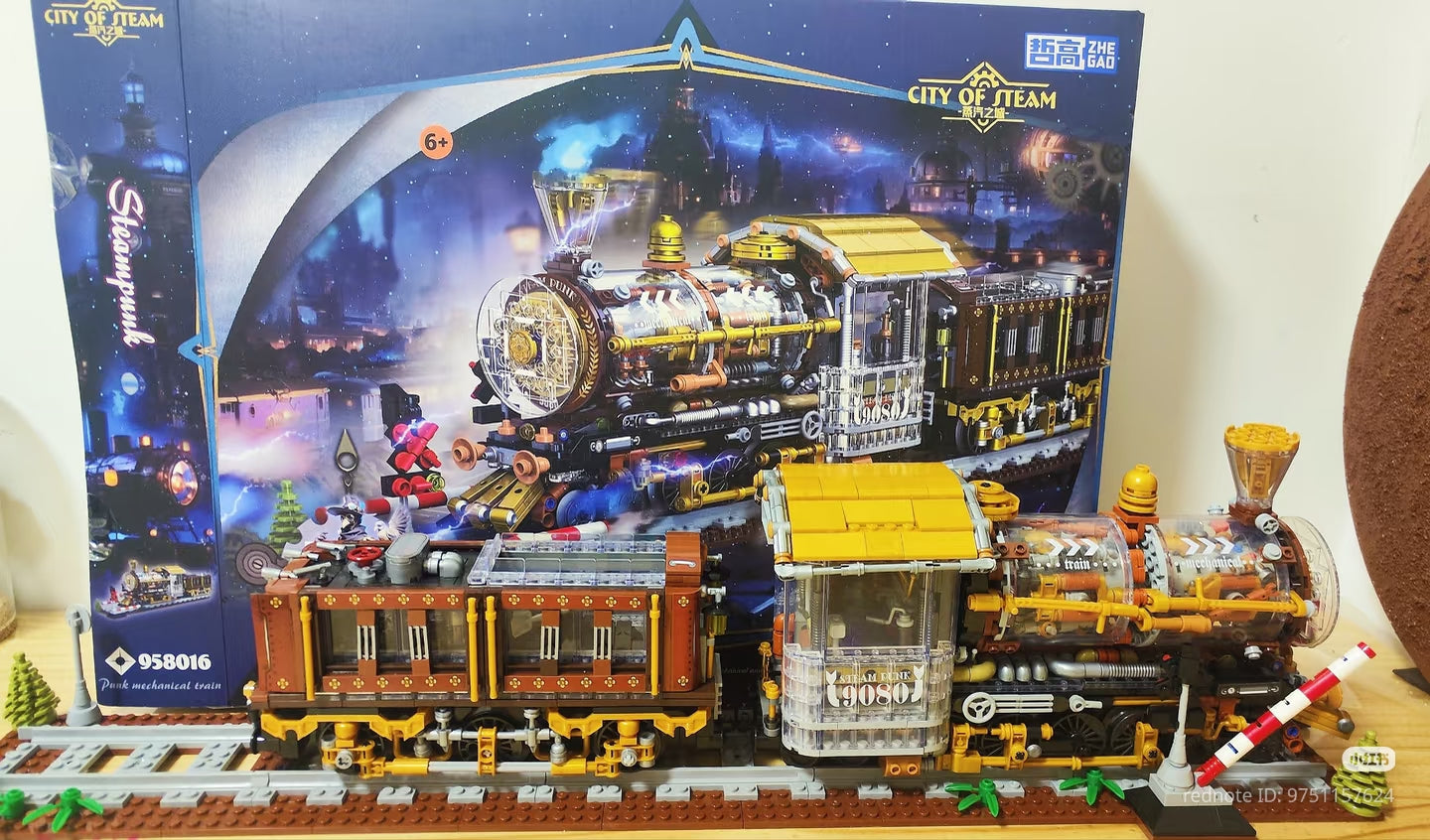 Jookids City of Steam Steampunk Train Building Blocks Set – 958 PCS Mechanical Locomotive Construction Toy