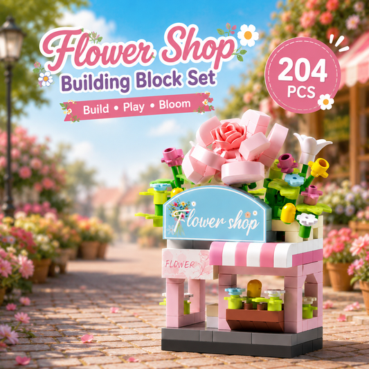 Jookids Flower Shop Building Blocks – 204 PCS Mini Flower Store Set for Kids