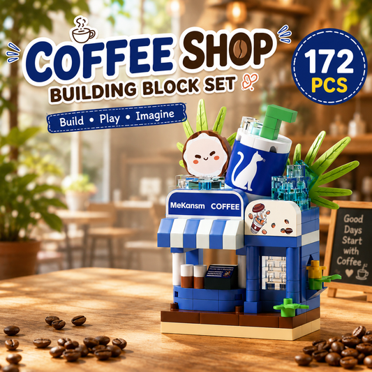 Jookids Coffee Shop Building Blocks – 172 PCS Mini Café Building Set for Kids