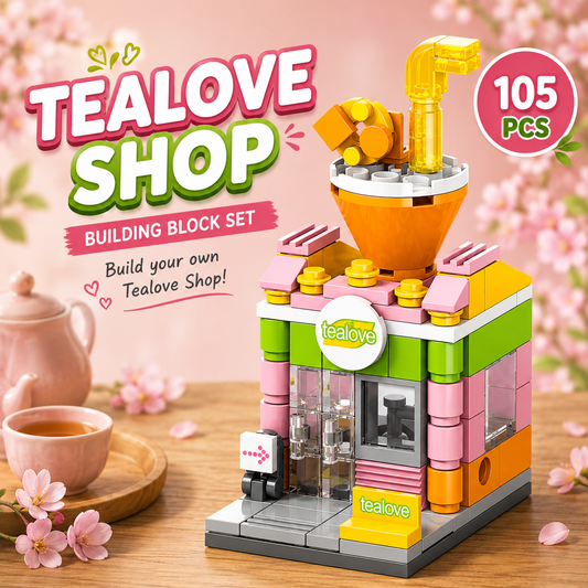 Jookids Tea Love Shop Building Blocks – 105 PCS Mini Tea Shop Building Set for Kids