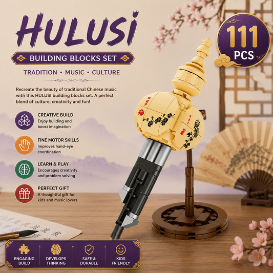 Jookids Hulusi Chinese Musical Instrument Building Blocks – 111 Pcs Creative Construction Toy Set