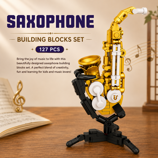 Jookids DIY Saxophone Building Blocks Set – 127 Pcs Creative Musical Instrument Model for Kids