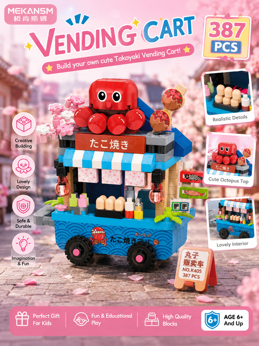 Jookids Takoyaki Vending Cart Building Blocks Toy – 387 PCS