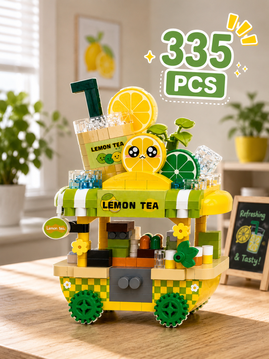Jookids Lemon Tea Vending Cart Building Blocks – 335 PCS DIY Creative Play Set