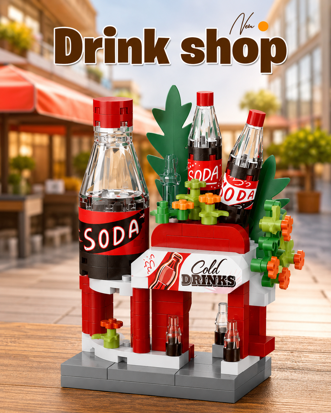 Jookids DIY Drink Shop Building Blocks – 206 Pcs Creative Construction Set for Kids