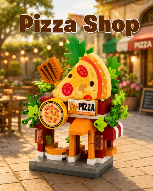 Jookids DIY Pizza Shop Building Blocks – 217 Pcs Creative Construction Set for Kids
