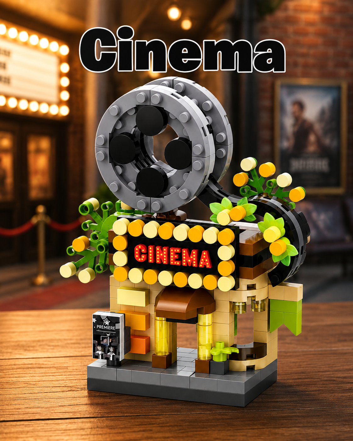 Jookids DIY Cinema Building Blocks – 235 Pcs Creative Movie Theater Construction Set for Kids