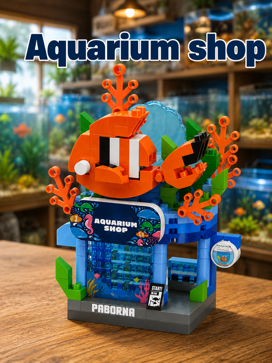 Jookids DIY Aquarium Shop Building Blocks – 223 Pcs Creative Underwater Store Construction Set for Kids