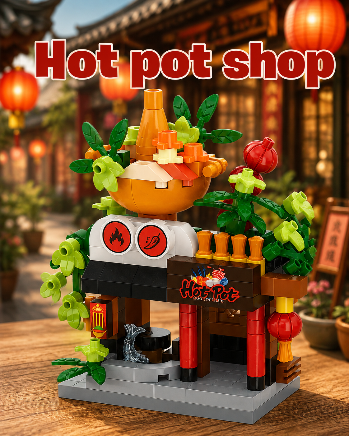 Jookids DIY Hot Pot Shop Building Blocks – 226 Pcs Creative Construction Set for Kids