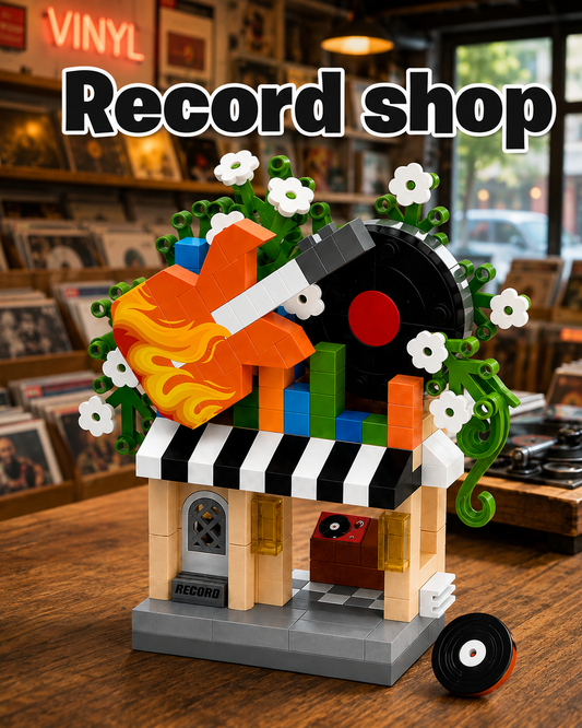 Jookids DIY Record Shop Building Blocks – 253 Pcs Creative Music Store Construction Set for Kids