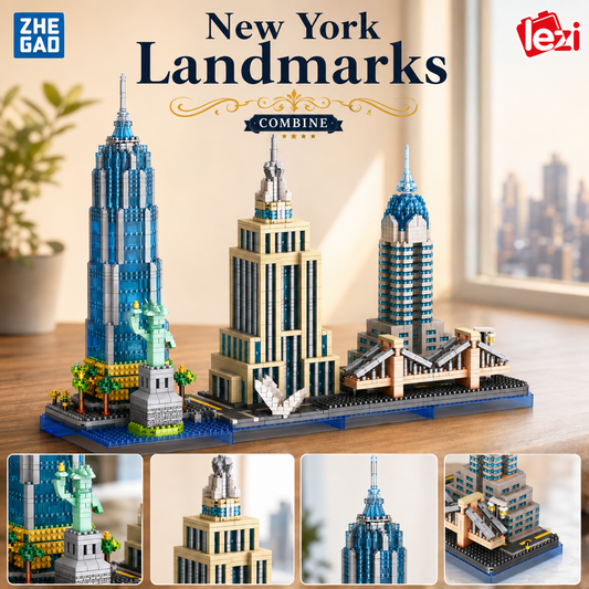 Jookids New York Landmarks Building Blocks Set – 3262 PCS City Architecture Model for Kids & Adults