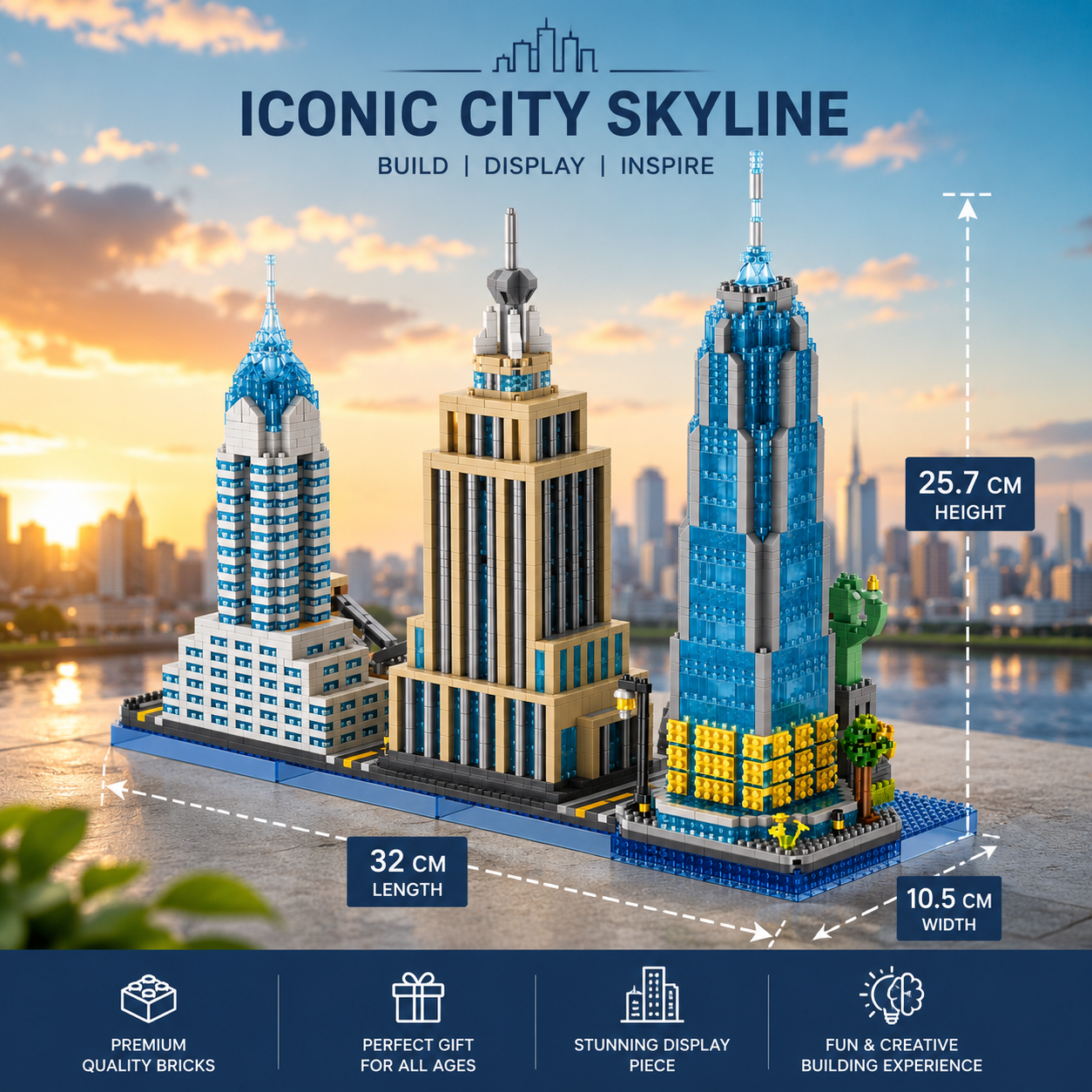 Jookids New York Landmarks Building Blocks Set – 3262 PCS City Architecture Model for Kids & Adults