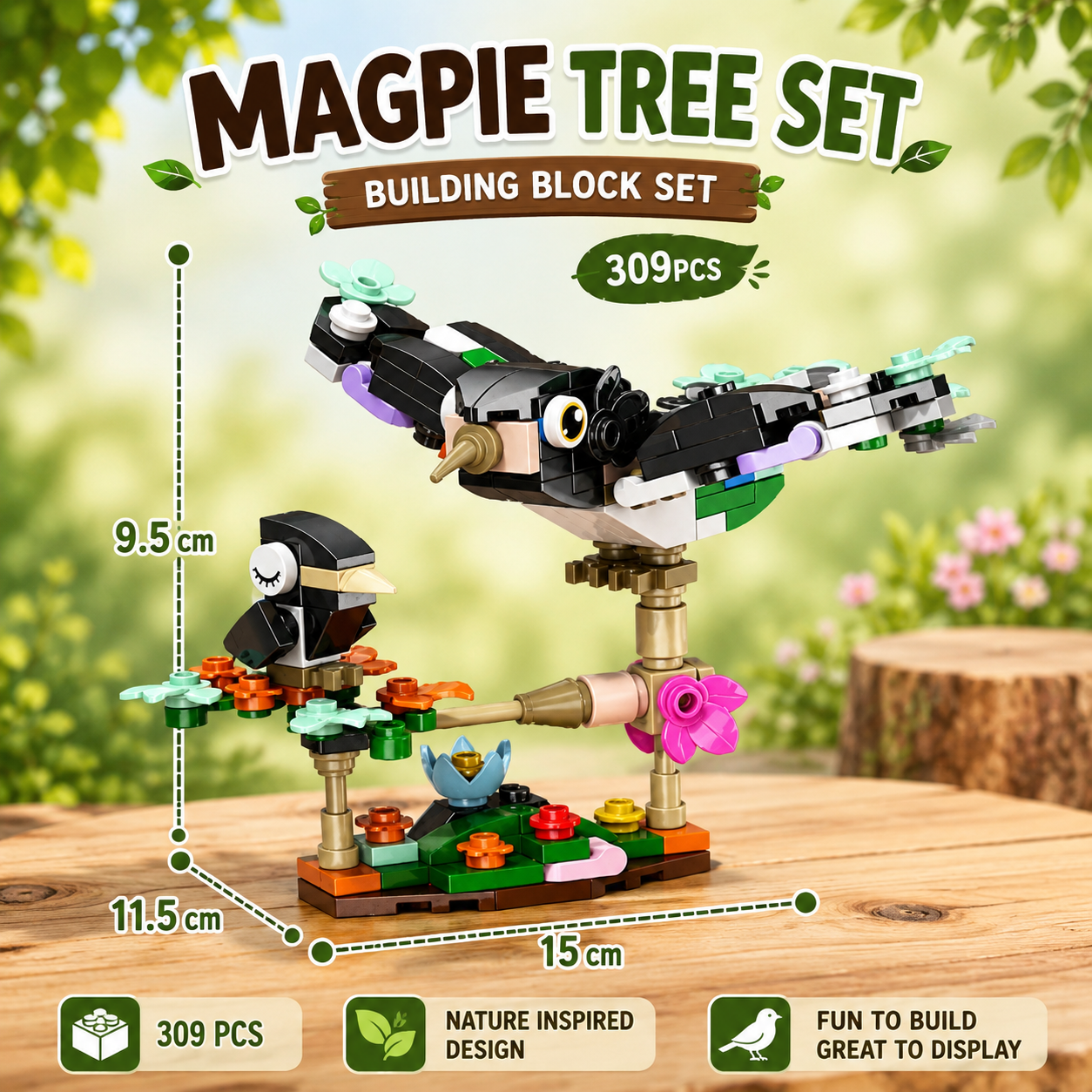Jookids Bird Paradise 10-in-1 Building Block Set | 309 PCS Creative Bird Toy for Kids 6+