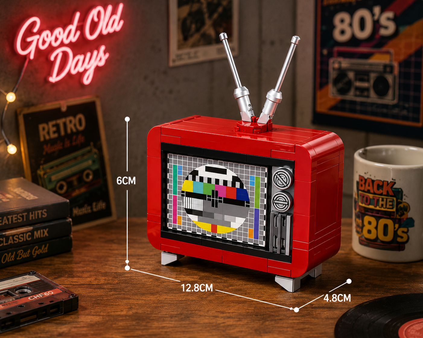 Jookids Mini Nostalgic Television Building Blocks Set – 77 PCS Retro TV Construction Toy for Kids 6+ & Collectors