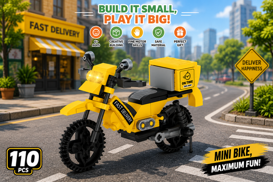Jookids Mini Delivery Motorcycle Building Blocks Set | 116 Pieces | STEM Toy for Kids 6+