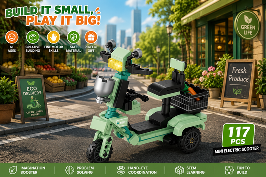 Jookids Mini Electric Scooter Building Blocks Set | 117 Pieces | STEM Toy for Kids 6+