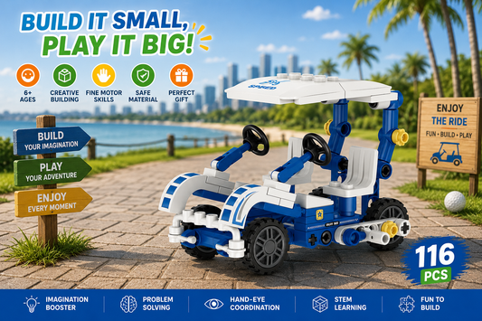 Jookids Mini Golf Cart Building Blocks Set | 116 Pieces | STEM Toy for Kids 6+