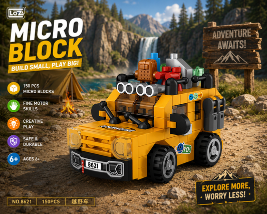 Jookids LOZ Adventure Off-Road SUV Micro Building Blocks Set | 150 Pieces | Mini Explorer Vehicle STEM Toy for Kids Ages 6+