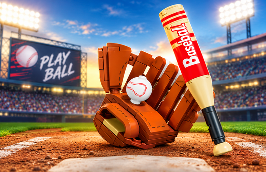 Jookids Mini Baseball Glove & Bat Building Blocks Set | 117 Pieces | STEM Sports Toy for Kids Ages 6+