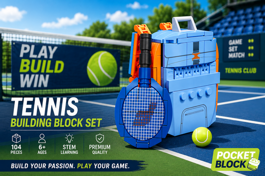 Jookids Mini Tennis Backpack Building Blocks Set | 104 Pieces | Sports STEM Toy for Kids 6+