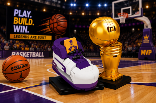 Jookids Mini Basketball Sneaker & Trophy Building Blocks Set | 110 Pieces | Sports STEM Toy for Kids 6+
