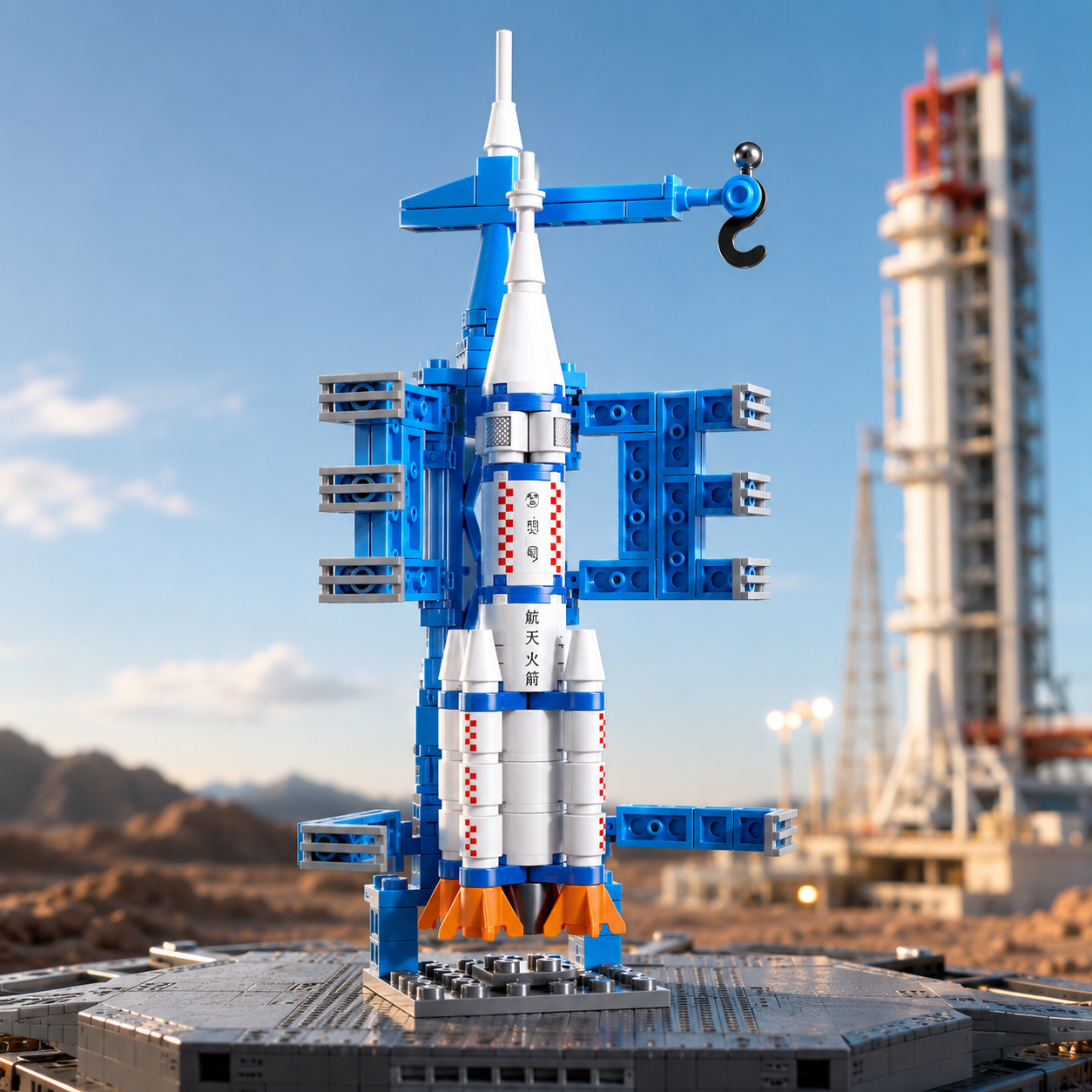 Jookids Space Rocket Building Blocks Set – 130 Pieces Launch Tower & Rocket Construction Toy for Kids Ages 6+
