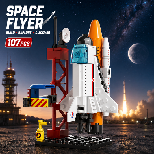 Jookids Space Shuttle Launch Pad Building Blocks Set – 107 Pieces Space Rocket Construction Toy for Kids Ages 6+