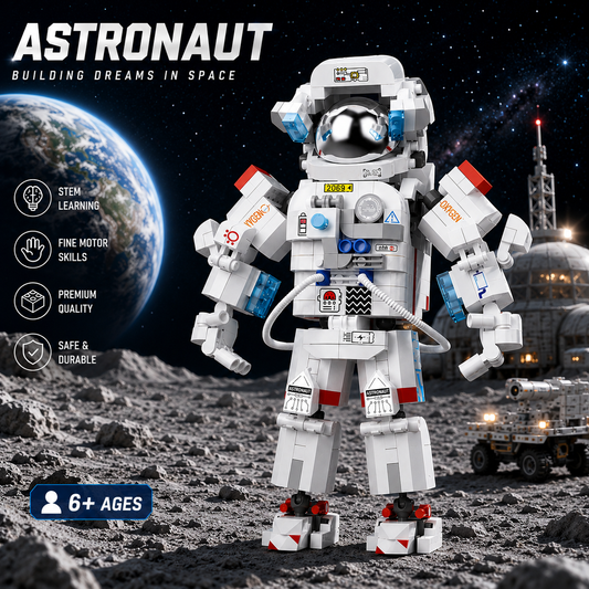 Jookids Astronaut Building Blocks Set – Articulated Space Explorer Figure Construction Toy for Kids Ages 6+