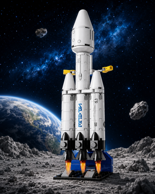 Jookids Space Exploration Rocket Building Blocks Set – 69 Pieces Spacefire Rocket Construction Toy for Kids Ages 6+