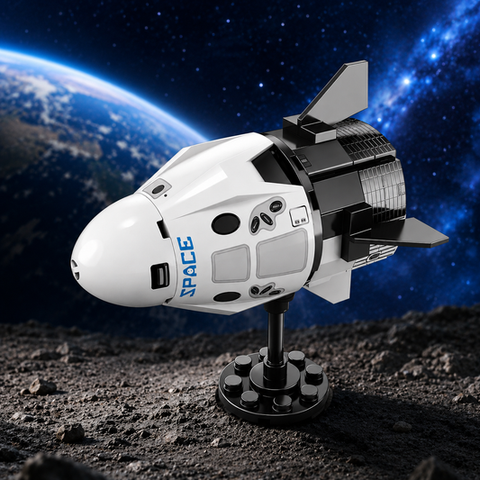 Jookids Space Shuttle Building Blocks Set – 88 Pieces Spacecraft Construction Toy with Display Stand for Kids Ages 6+