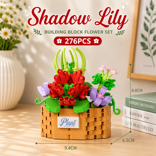 Jookids Shadow Lily Building Blocks Flower Pot – 276 Pieces | DIY Decorative Brick Plant | Mini Display Set | Ages 6+